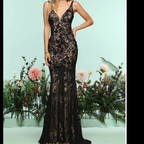 black and nude formal dress